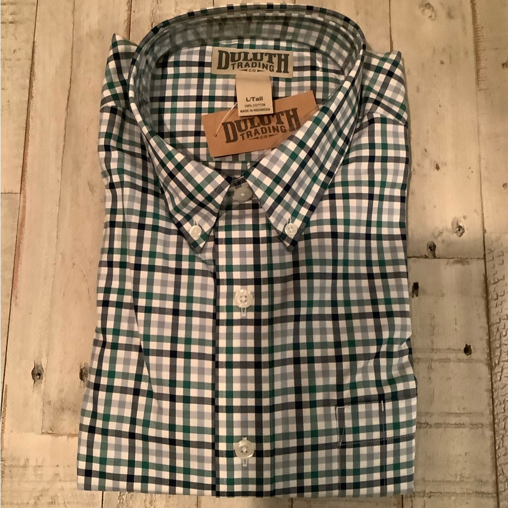Duluth Trading Co Men's Green Plaid Shirt